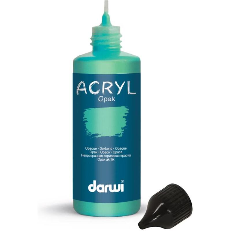 Darwi Flacon de 80 ml de Peinture Acrylique Universelle Opaque - Vert émeraude