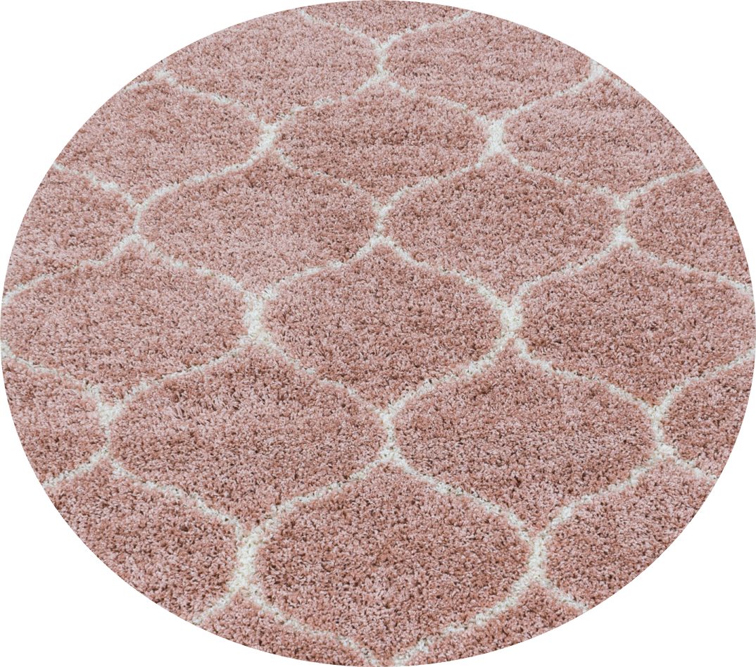 Stilvoller Runde Designer Hochflor Teppich | Skandinavisches Flair