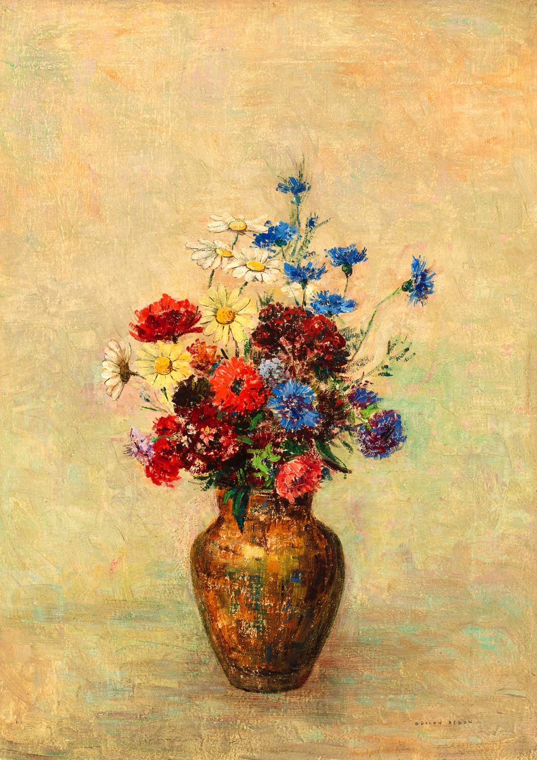 Blumen in einer Vase Gemälde von Odilon Redon