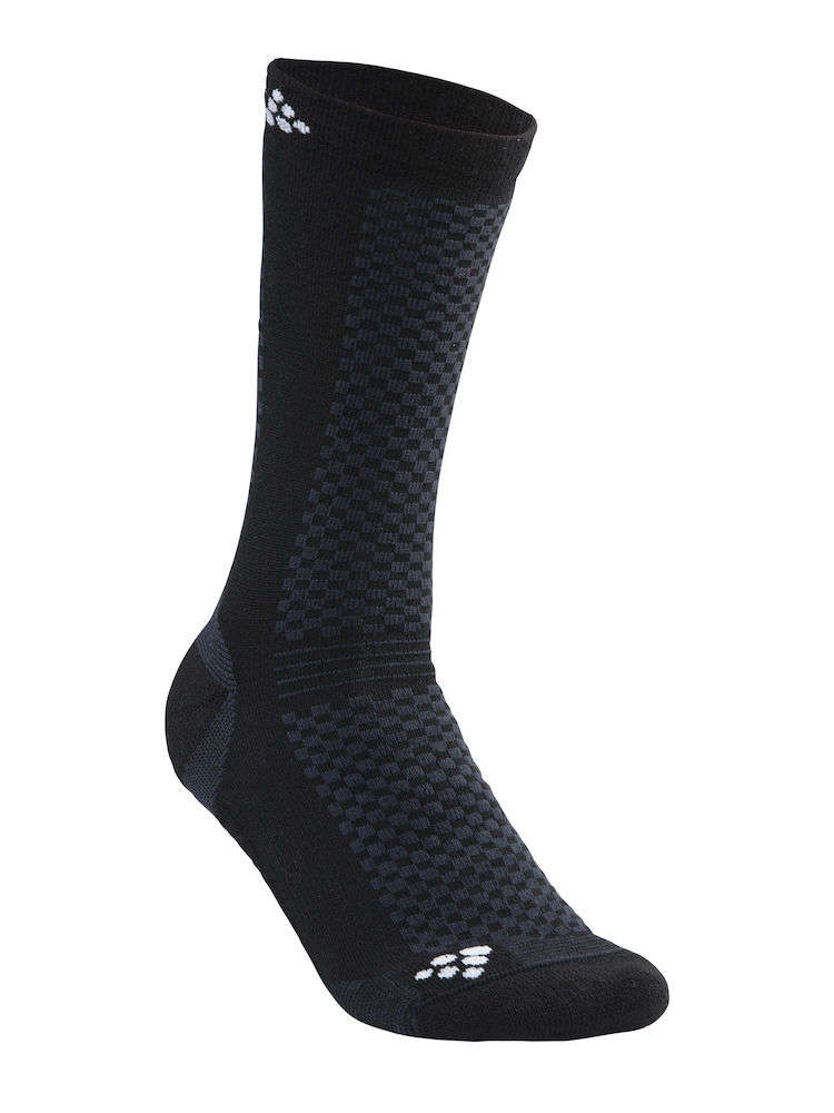 Craft Warm Mid Fietssokken Zwart/Wit 2-Pack