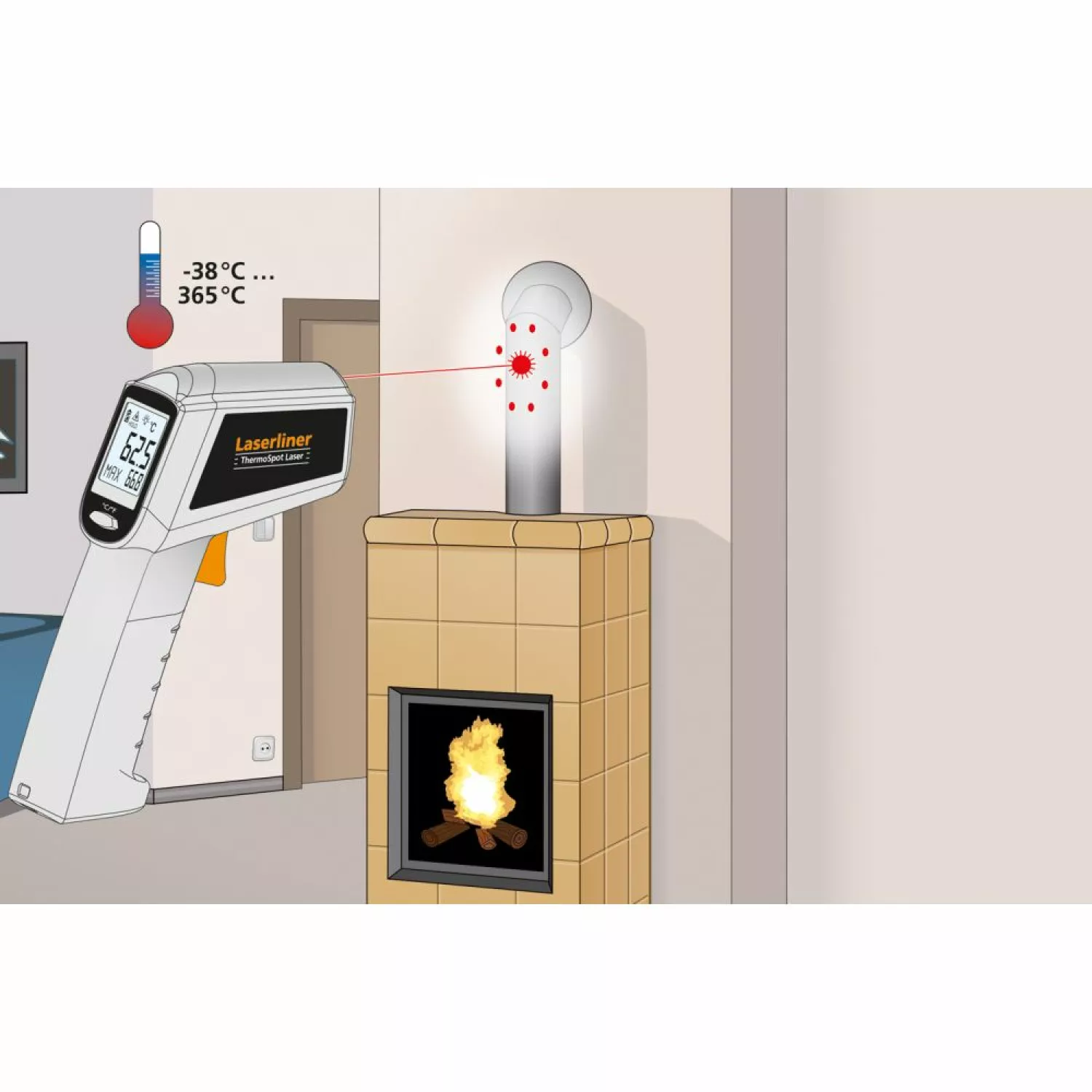 Laserliner ThermoSpot Laser Thermometer - -38°C t/m 365°C