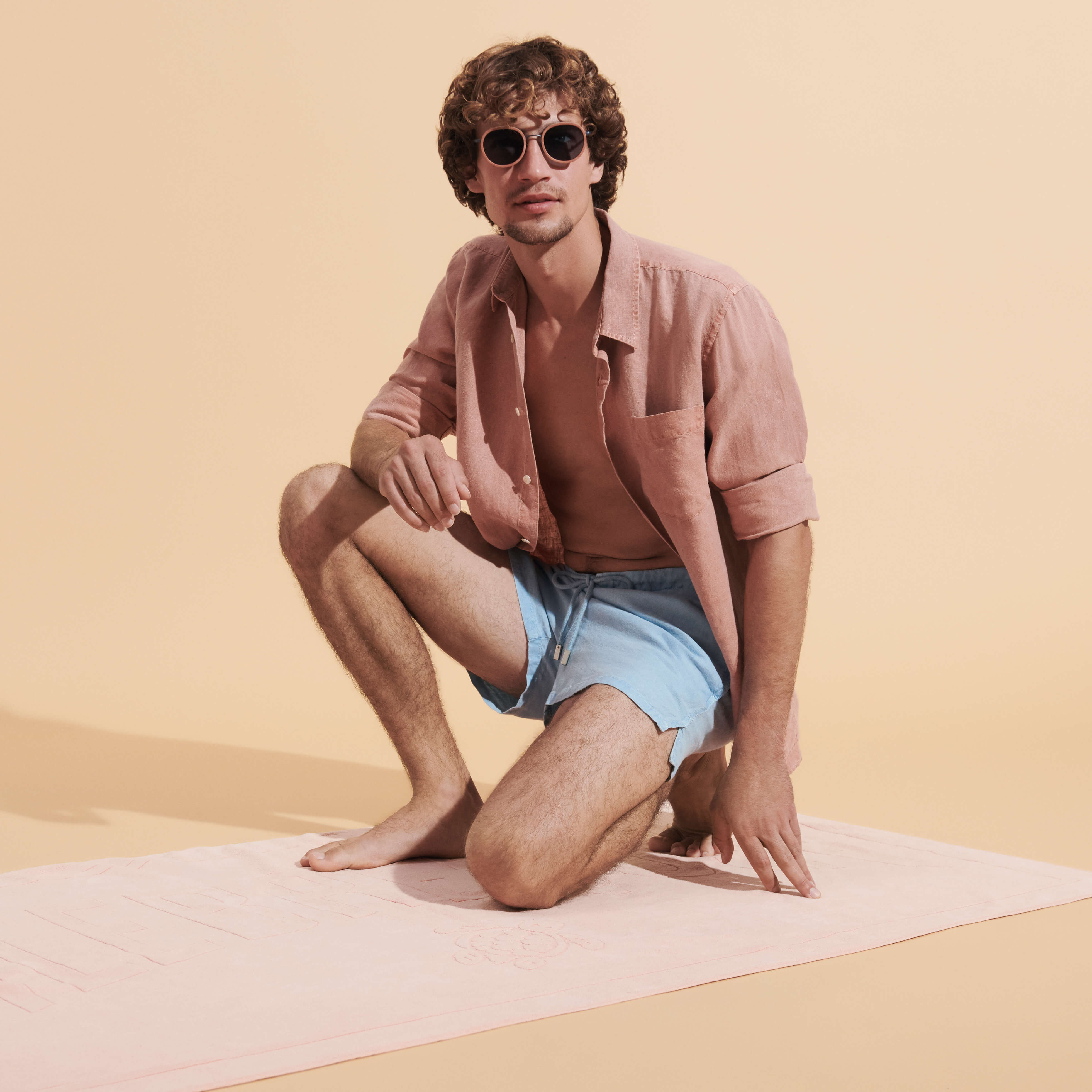 Serviette de Plage en Coton Uni Mineral