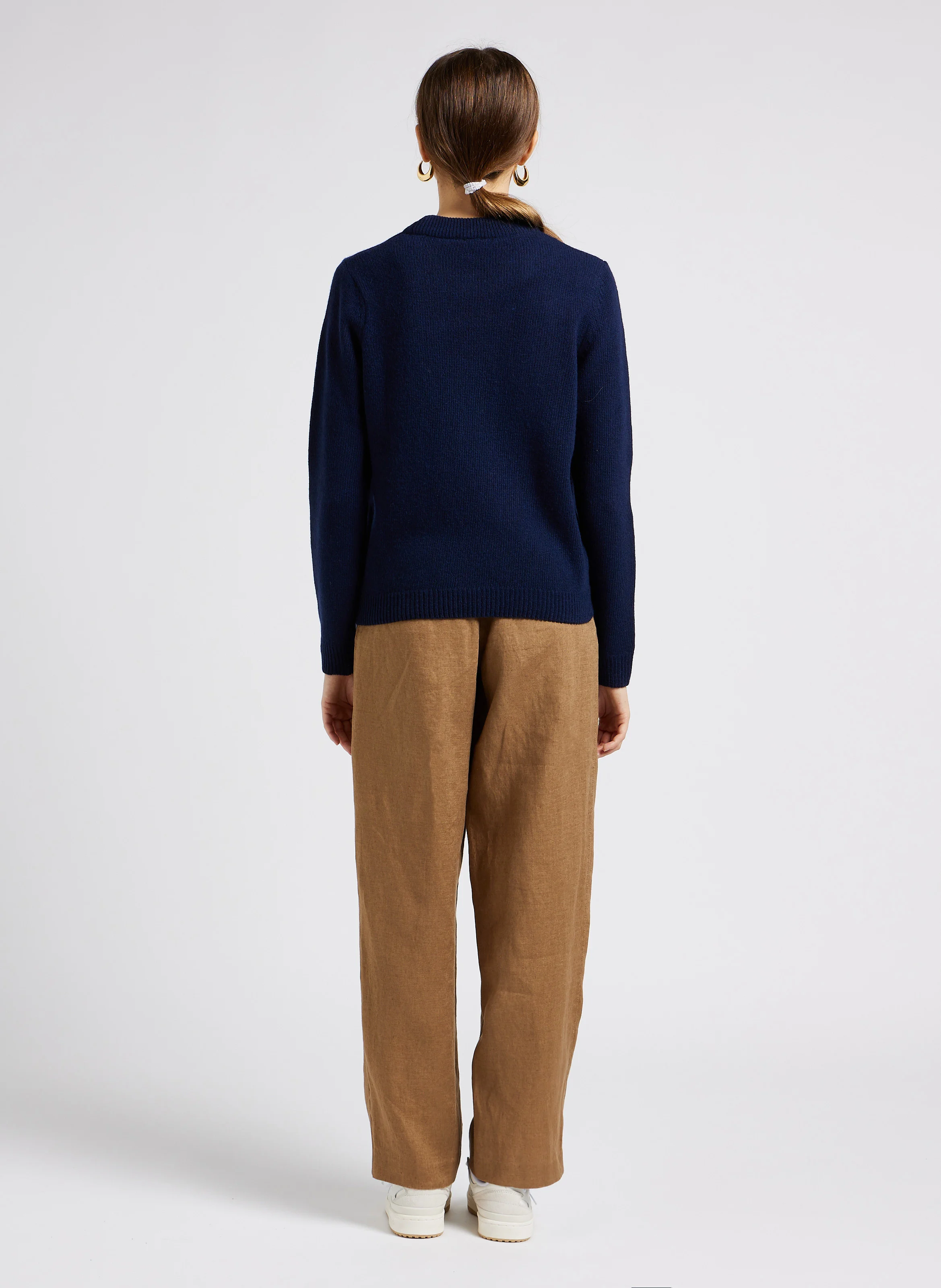 LENNIE - Pantalon taille haute en lin | Marron
