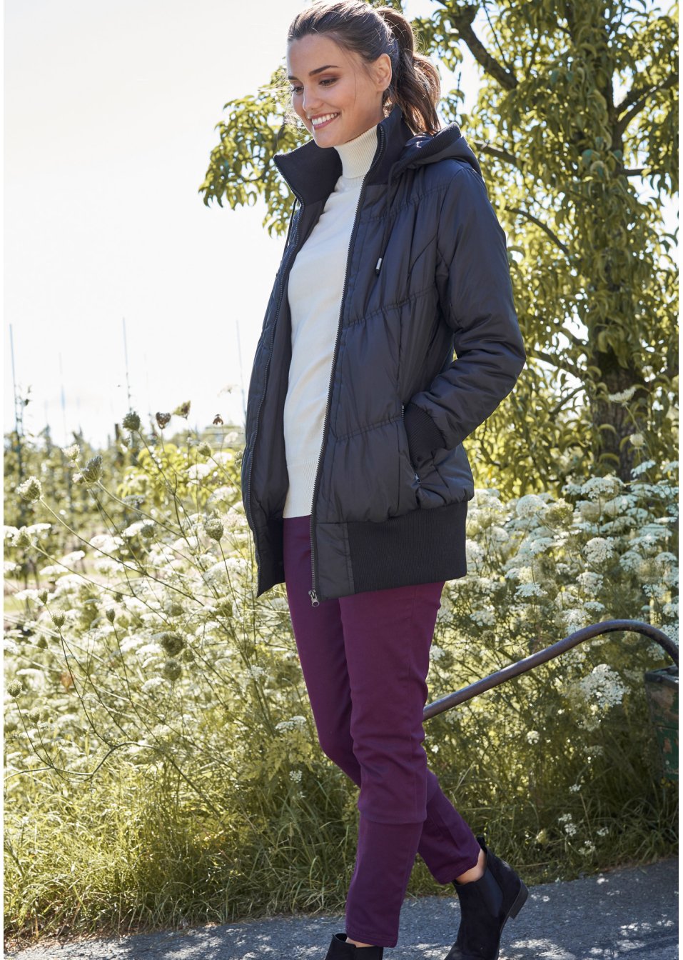 Veste matelassée à empiècement confortable et capuche
