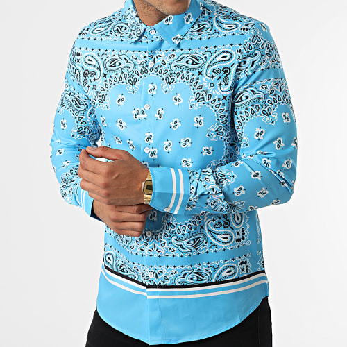Chemise Manches Longues Bandana Bleu