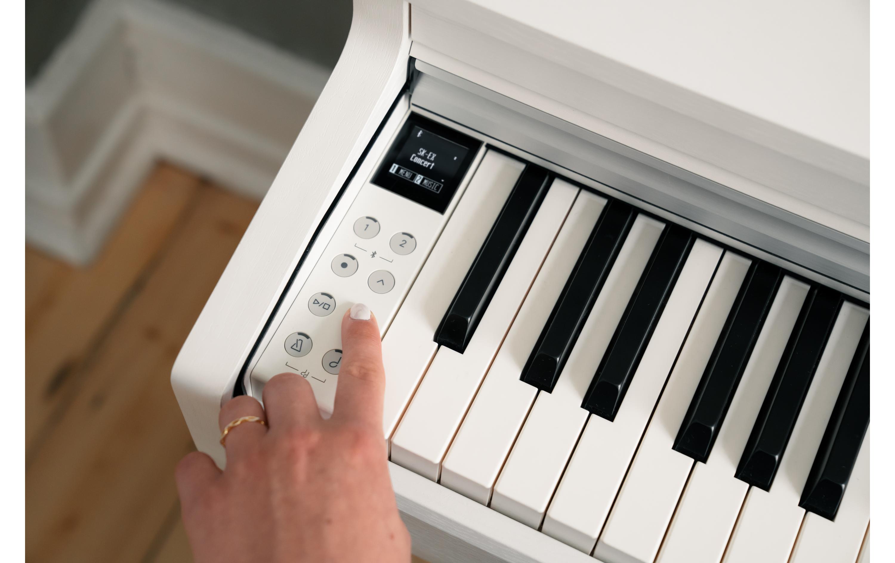 E-Piano CN-201 – Weiss<br>Digitalpiano mit Bluetooth-MIDI-Konnektivität und integrierten Lern- und Aufnahmefunktionen