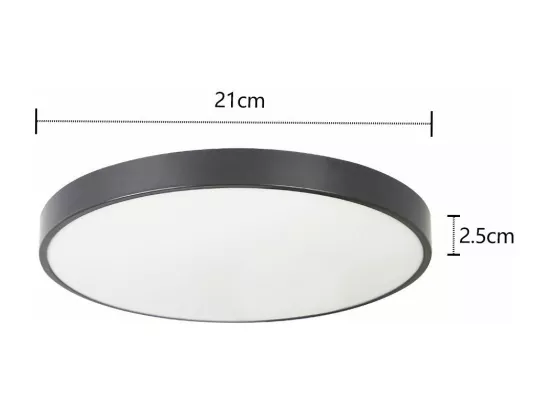 NETTLIFE plafonnier LED lampe de chambre lampe de cave noire lampe de salle de bain 12W IP44 lampe de cuisine lampe de couloir Ø21cm