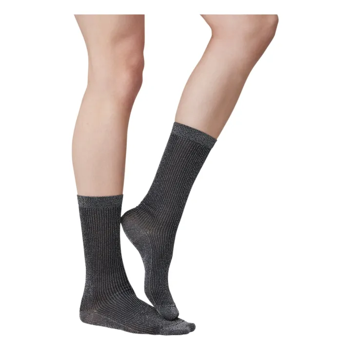 Swedish Stockings Chaussettes Magda Métallisées | Noir
