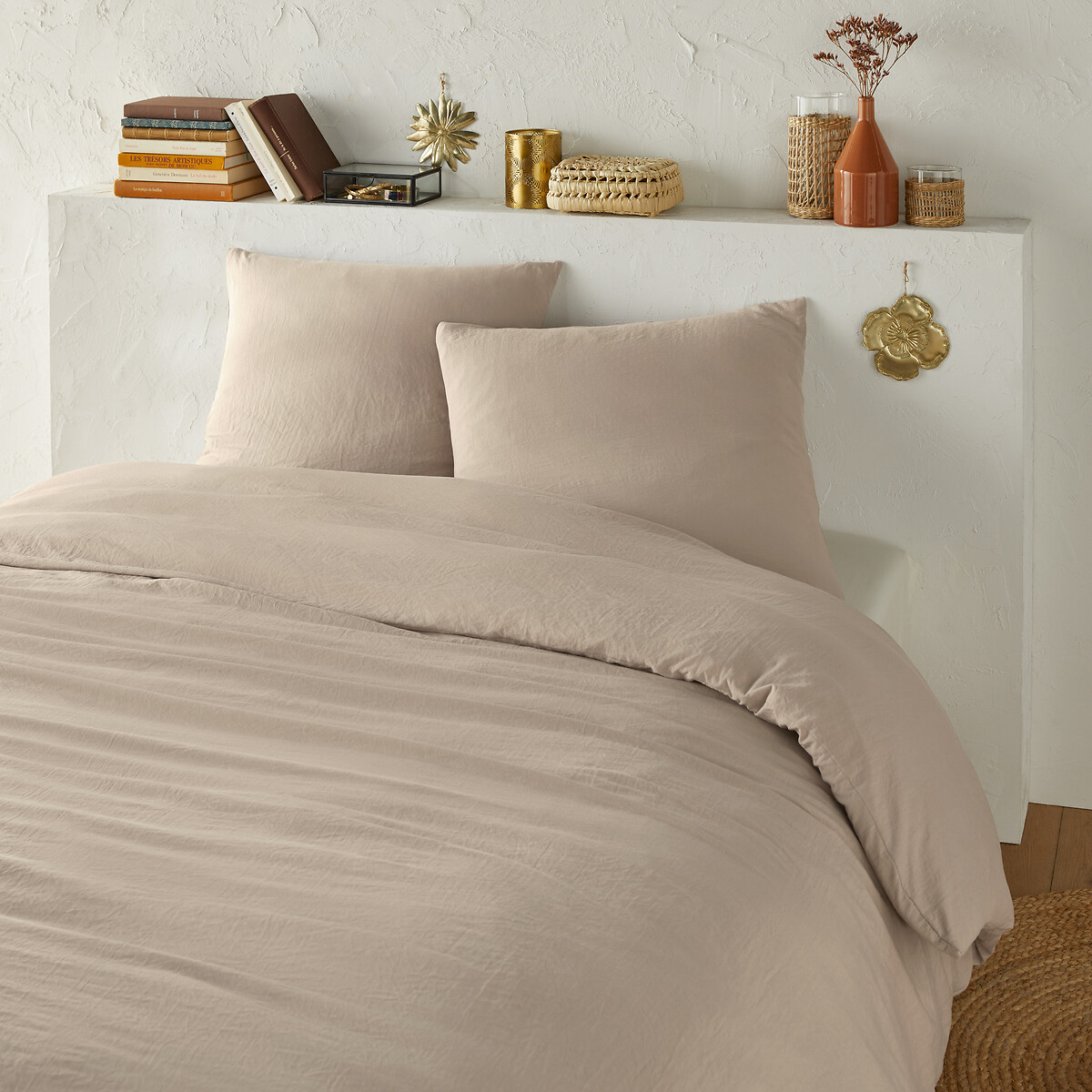 LA REDOUTE INTERIEURS<br>Conjunto de cama em microfibra lavada e poliéster reciclado