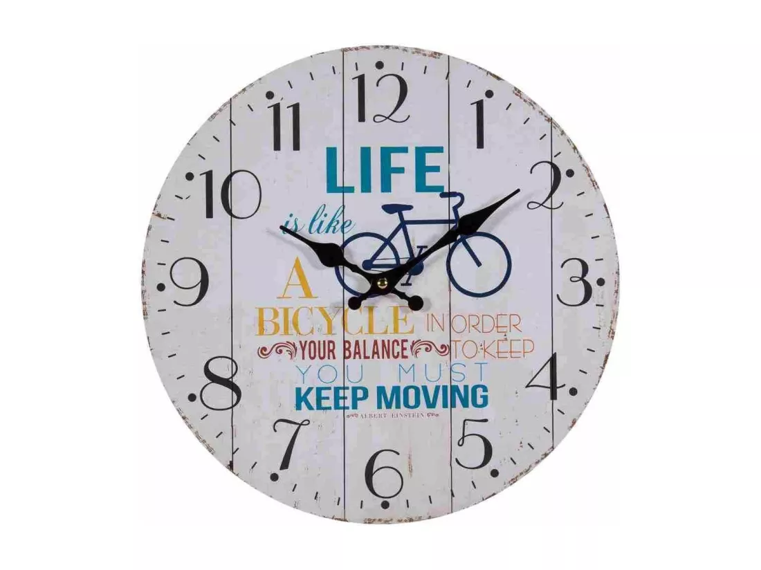 Horloge murale en bois blanc d34x2h