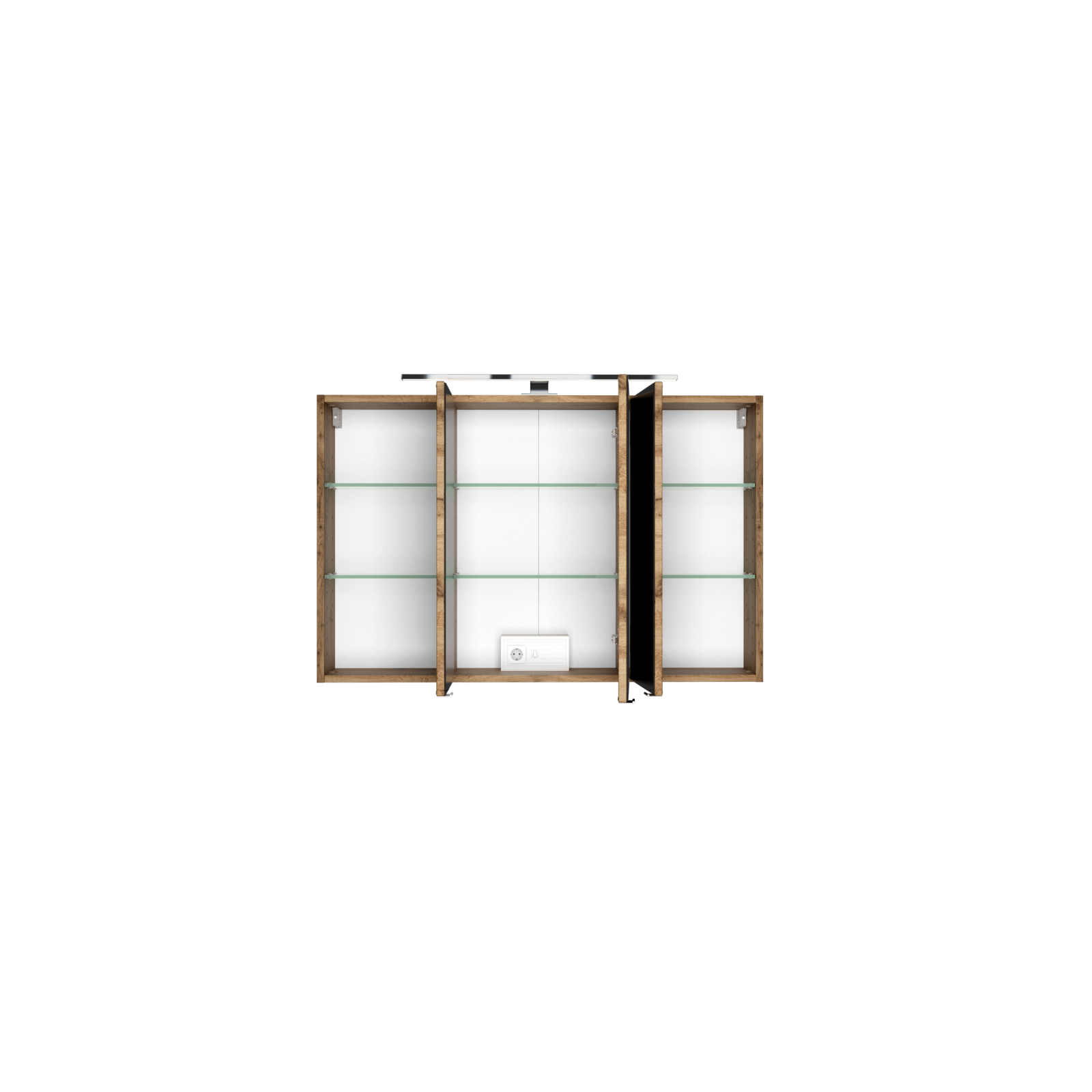 3D-Spiegelschrank BAABE - Wotaneiche - 100 cm breit