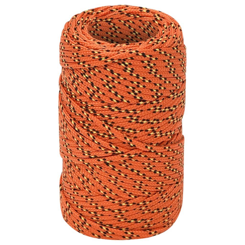 vidaXL Zeiltouw, oranje, 2 mm, 25 m, polypropyleen