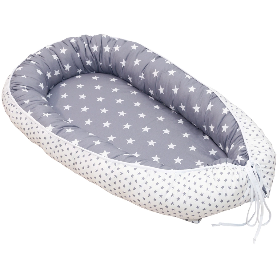 Ullenboom Babynest & Cocoon Weiss Grau 55 x 95 cm