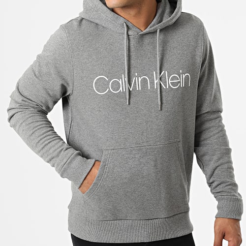 Sweat Capuche Cotton Logo 4060 Gris Chiné