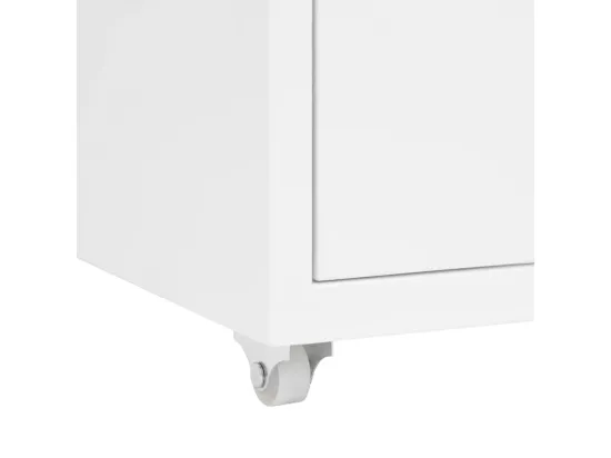 Classeur mobile Blanc 28x41x69 cm Métal