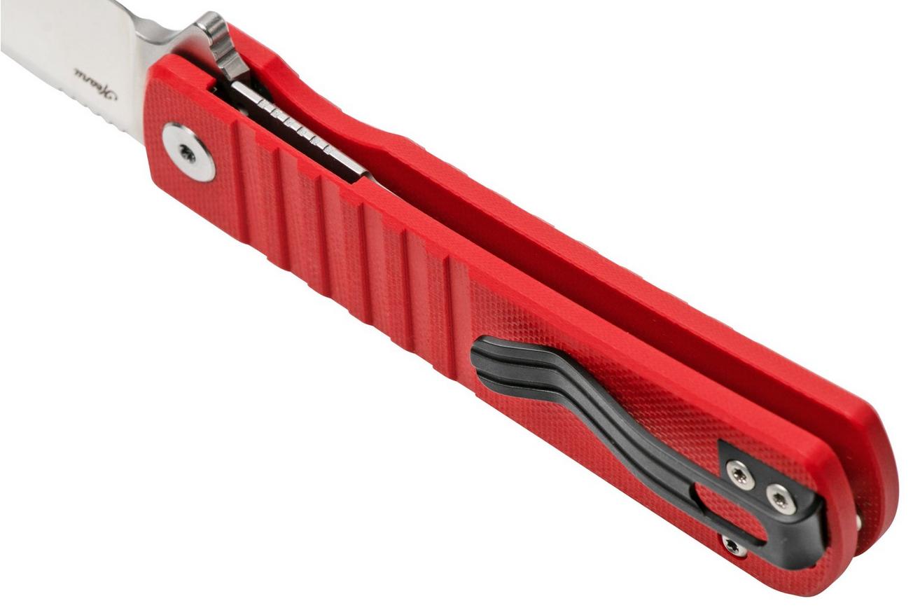 Bestech Titan BG49A-3 Stonewashed, Red G10, zakmes
