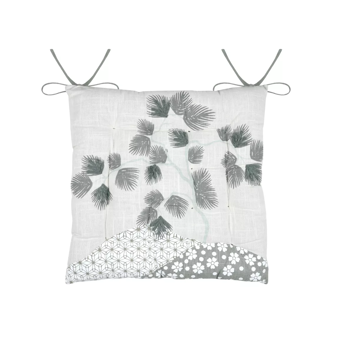 Coussin de chaise carré coton (38 x 38 cm) Yuki Vert jade