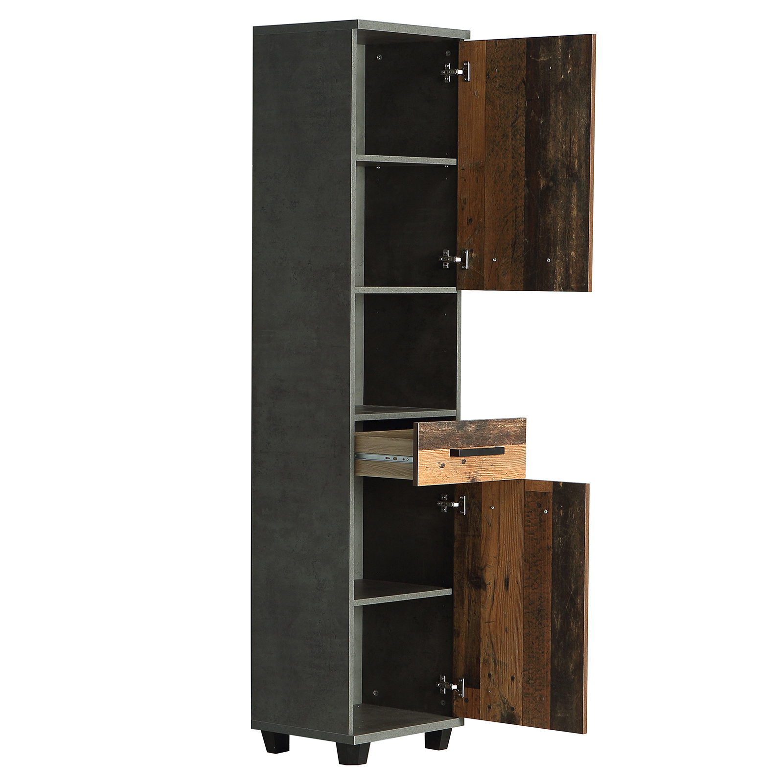 Hochschrank - Old Wood Vintage - Beton - 40 cm