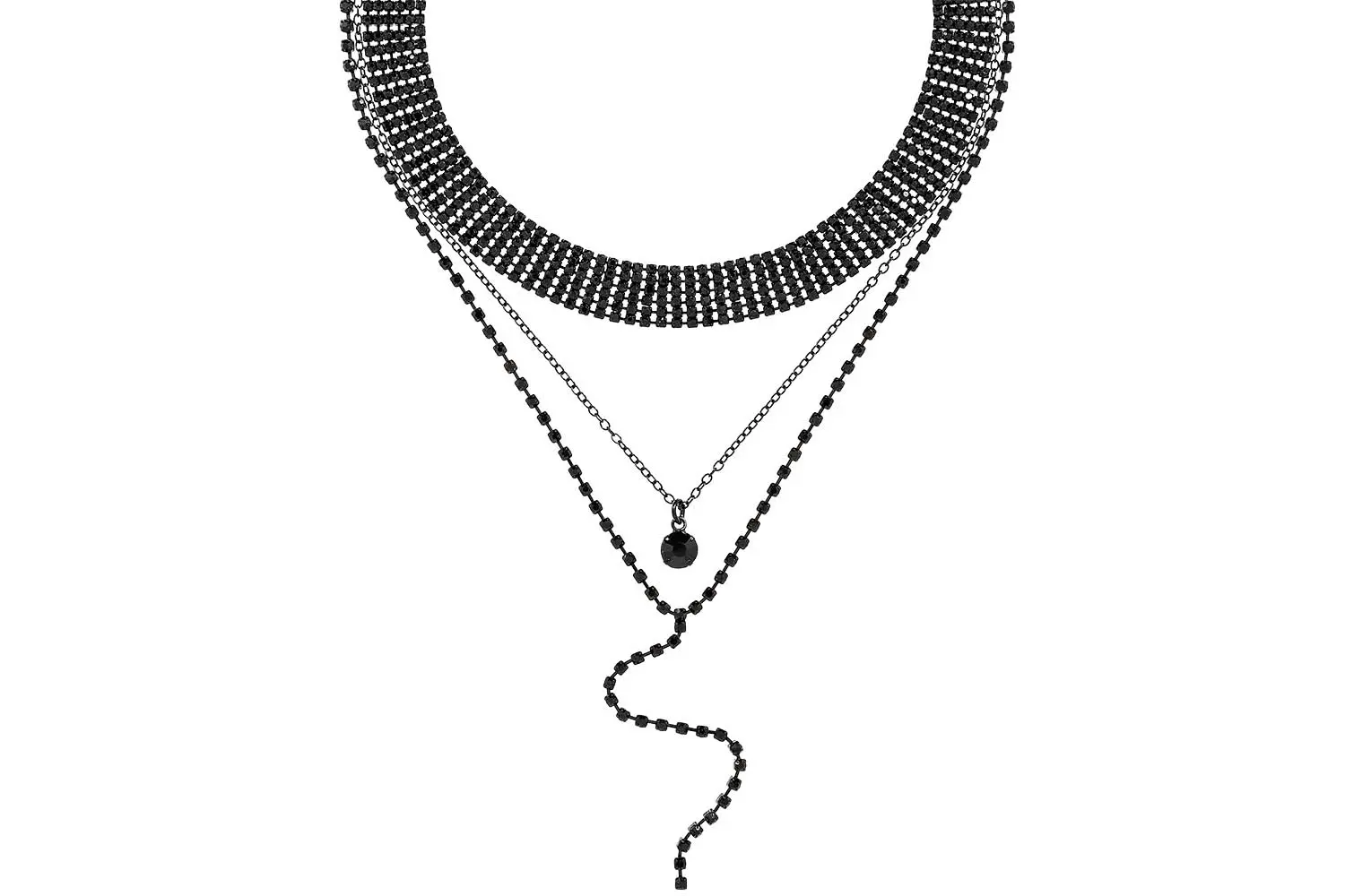 Layering Kette - Black Glamour