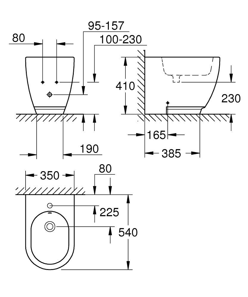 Grohe Essence staand bidet met kraangat wit