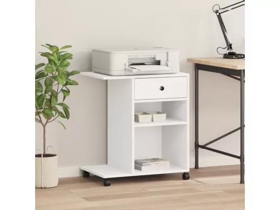 Support d'imprimante avec roulettes blanc 60x40x68,5 cm