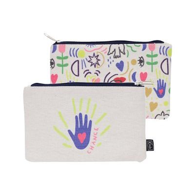 Kiub Ma bonne étoile - Trousse plate en coton - blanc