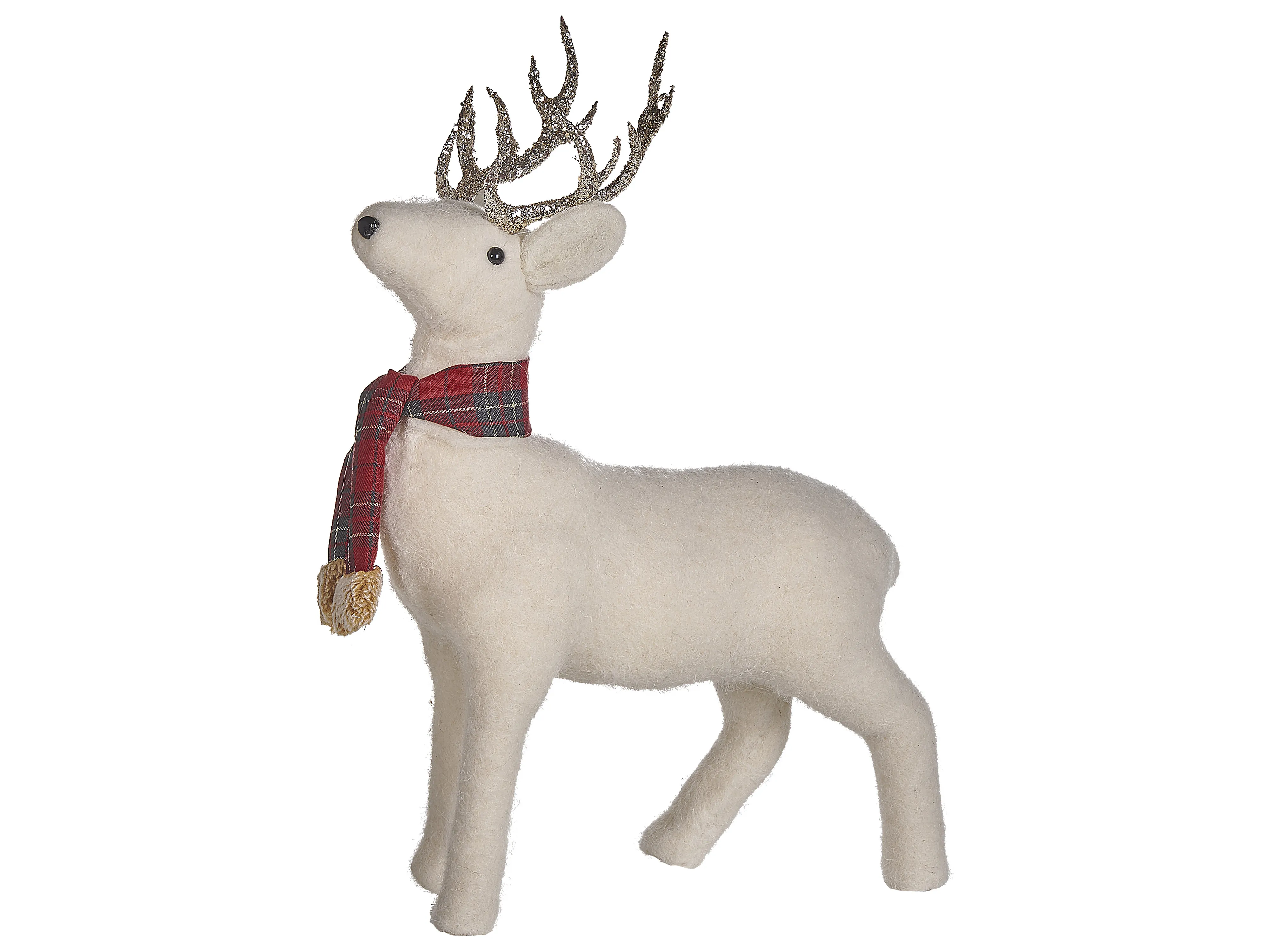 Figuur MUSTOLA Rendier 48 cm Wit