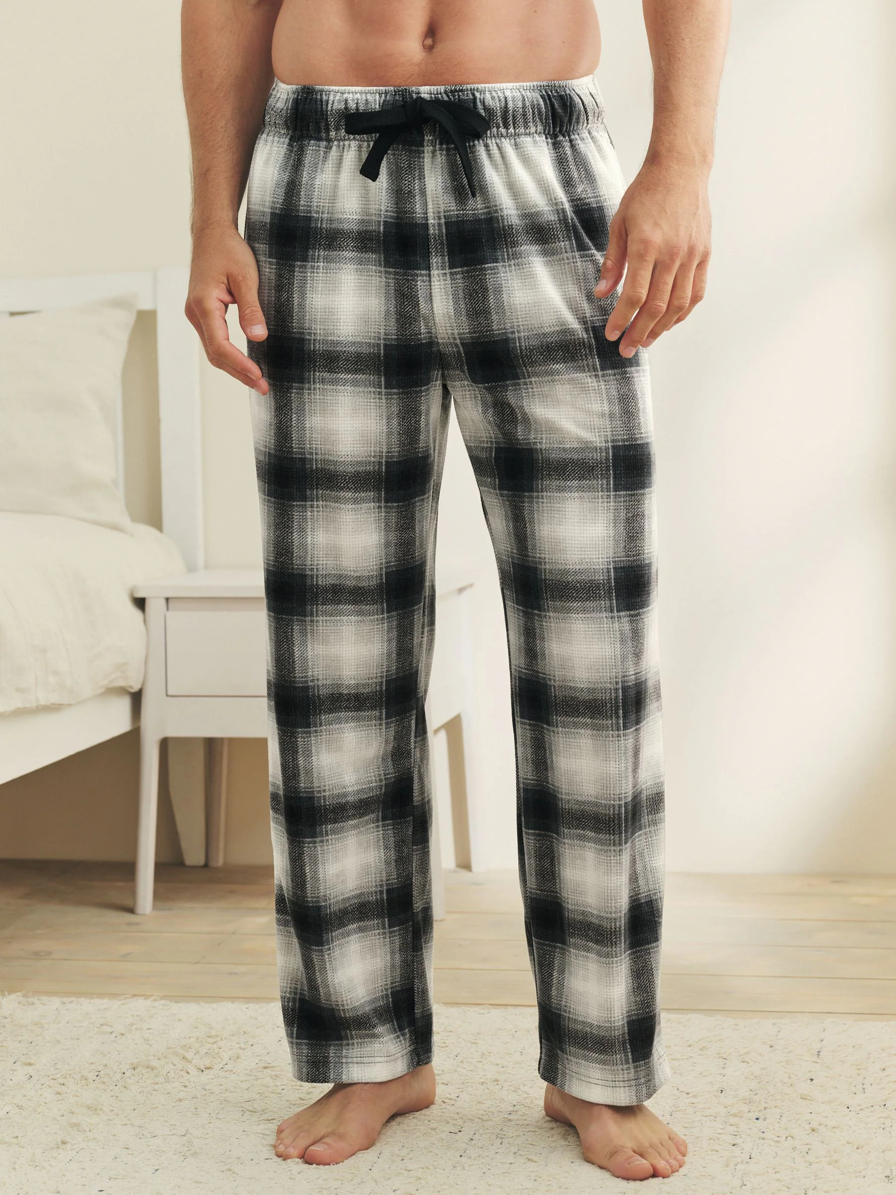 Leisteengrijs geruit - Motionflex behaaglijke Pyjama's met open zoom