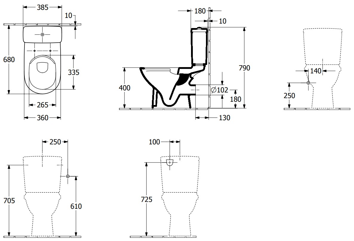 Villeroy & Boch O.novo randloos duoblok toilet CeramicPlus PK wit glans