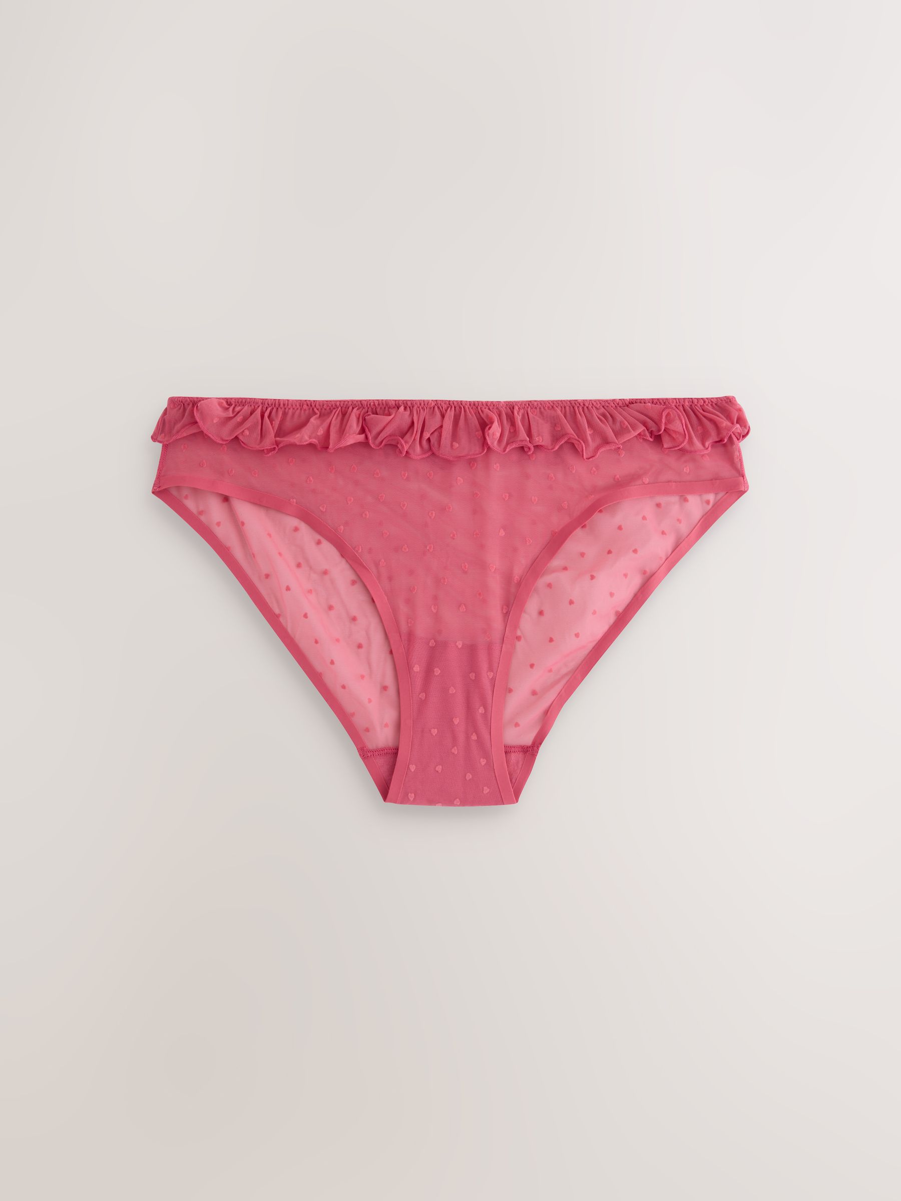 Rood/zwart - Heart Mesh Flocked Knickers 2 Pack