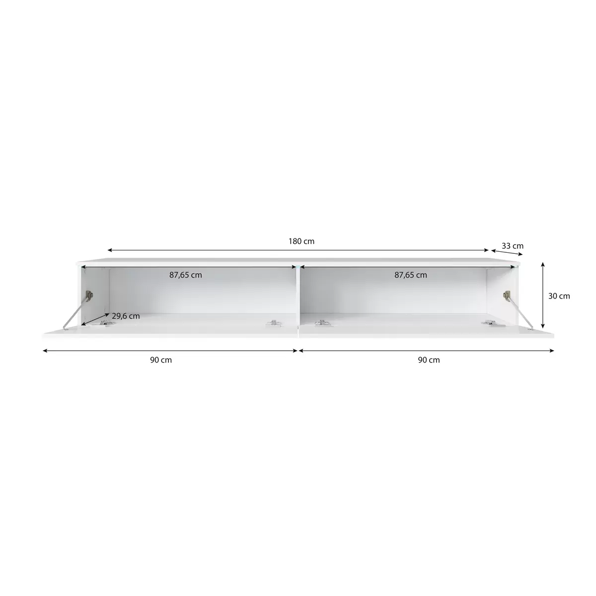 Lowboard Elegance Eiche,schwarz