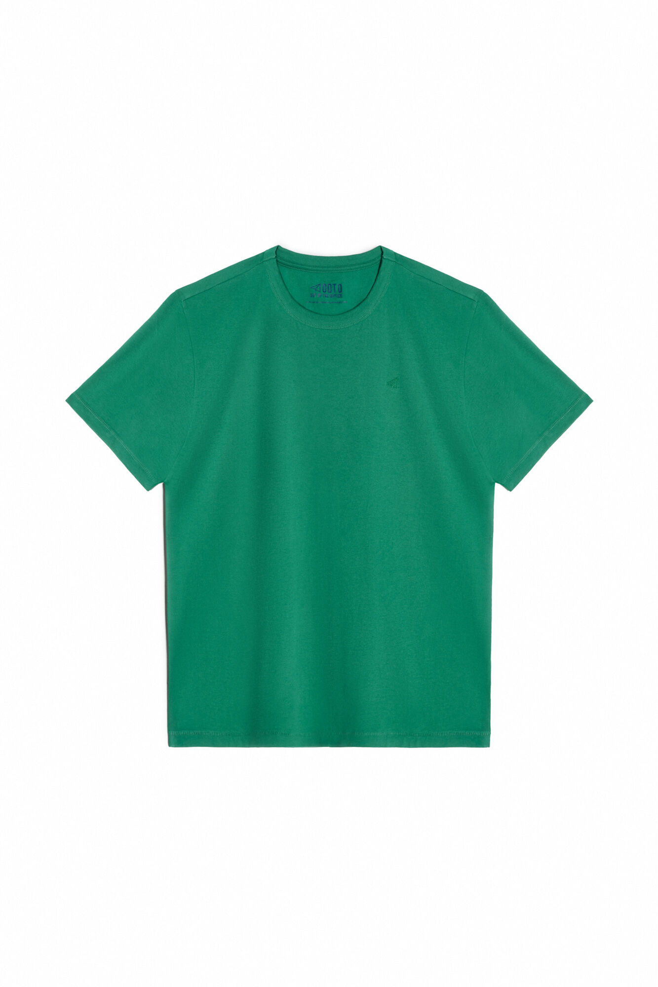 Camiseta básica de algodão com estampa de avião - Verde