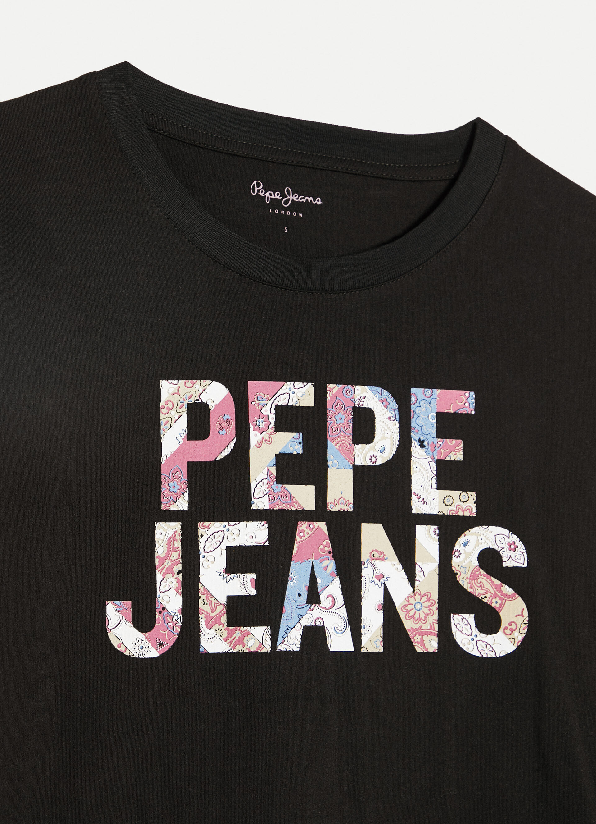 Camiseta de manga comprida com aplicações de logotipo - preta