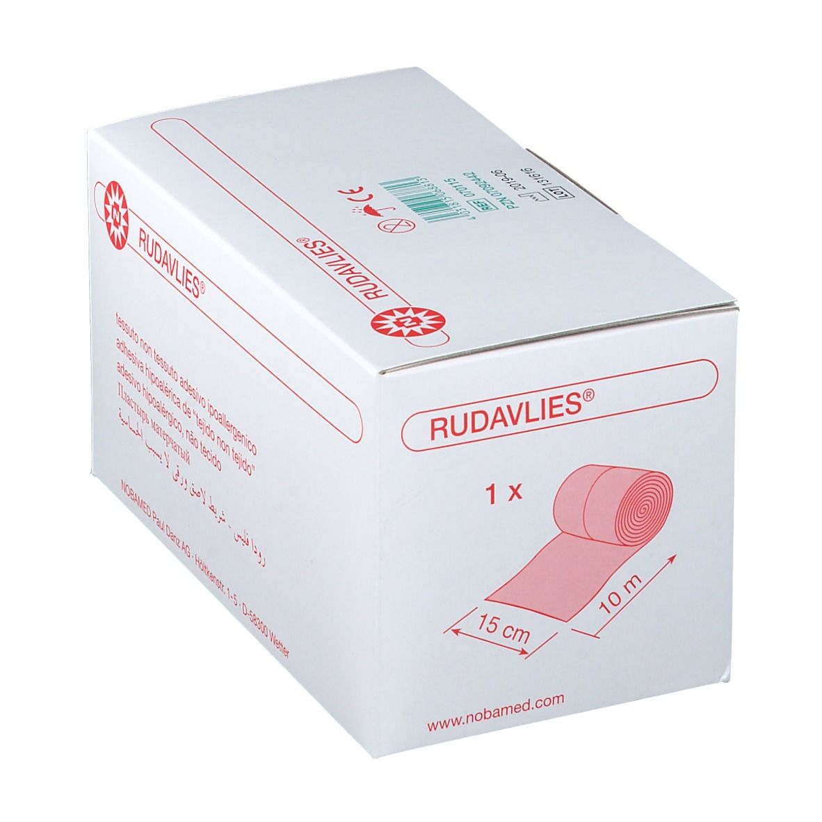 RUDAVLIES® hypoallergenes Klebevlies 15 cm x 10 m