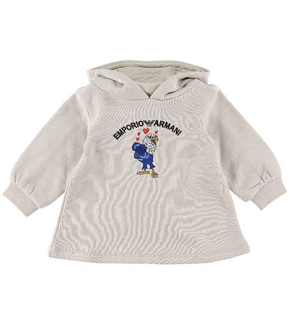 Emporio Armani Sweatkjole - Sølver Cloud m. ?rn