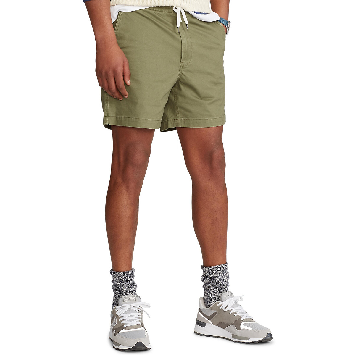 POLO RALPH LAUREN<br>Shorts retos em algodão elástico, estilo preppy