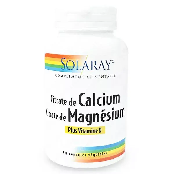 Solaray Cálcio + Magnésio + Vitamina D 90 cápsulas vegetais