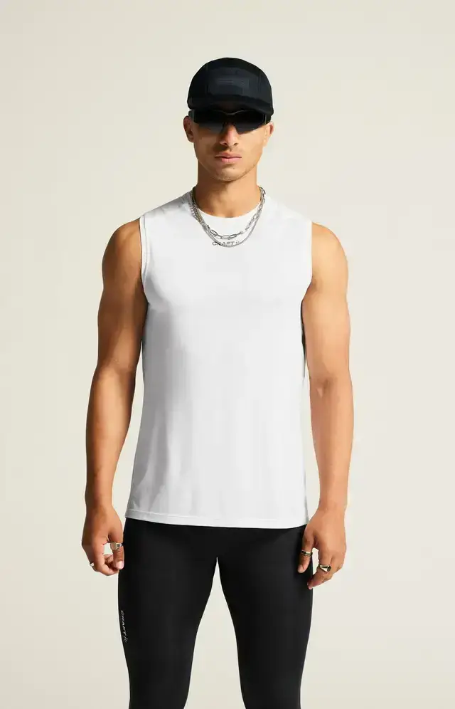 Craft ADV Essence 3 Hardloopshirt Zonder Mouwen Wit Heren