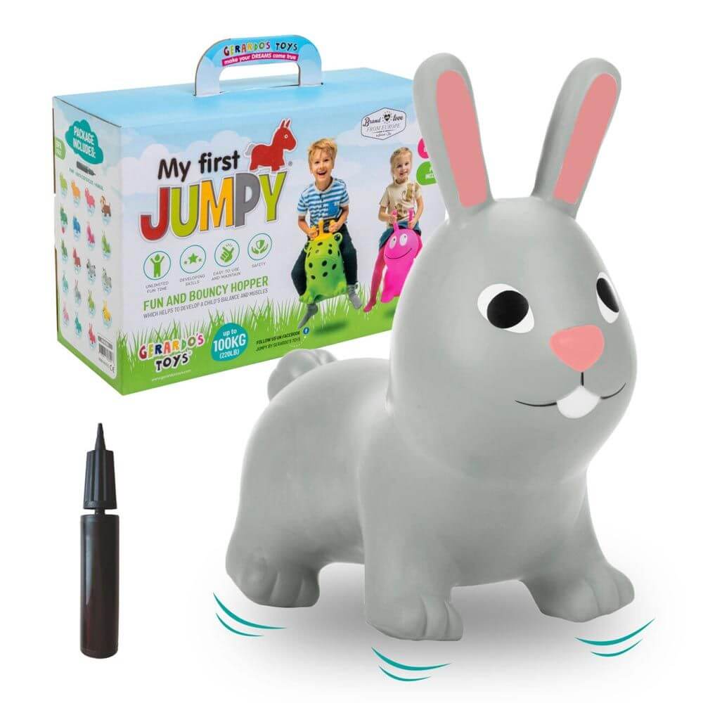 Jumpy Hüpftier Hase, grau