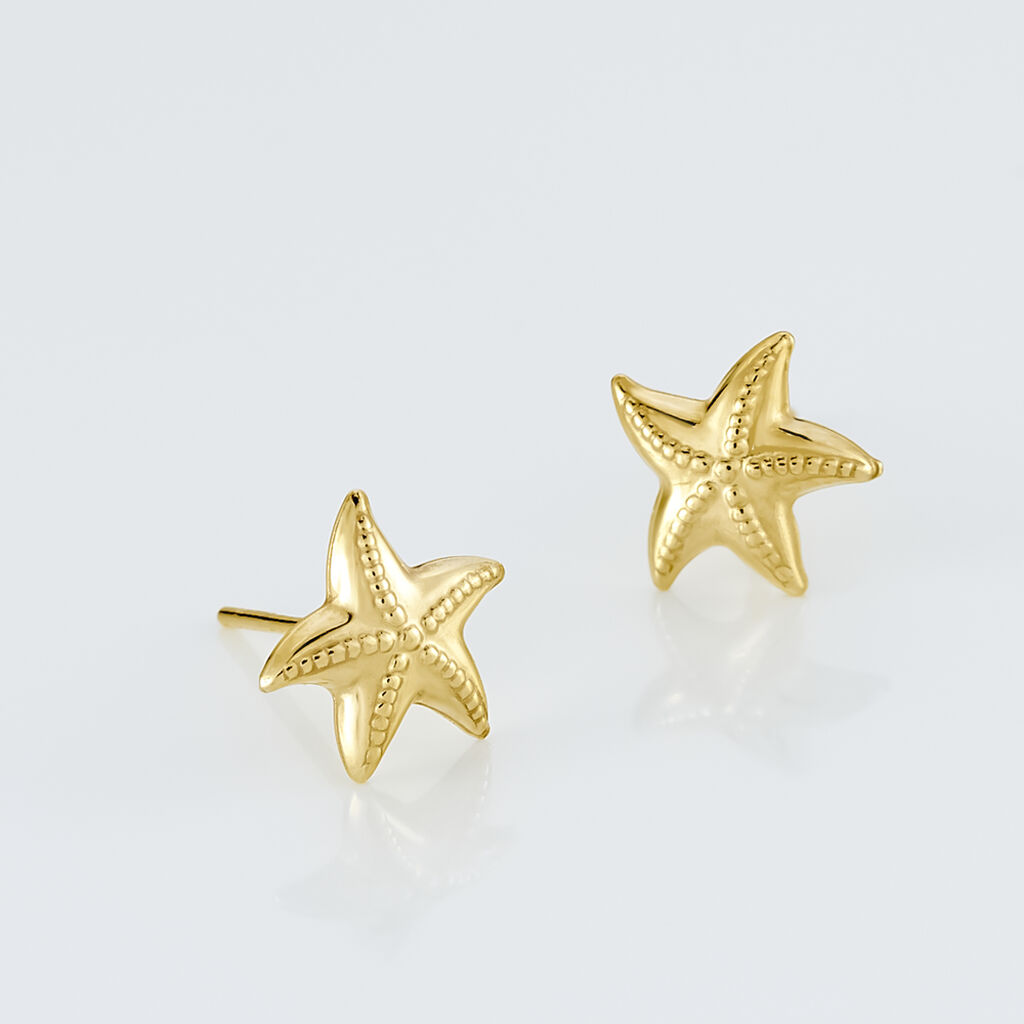 Boucles D'oreilles Puces Alphonsine Etoile De Mer Or Jaune