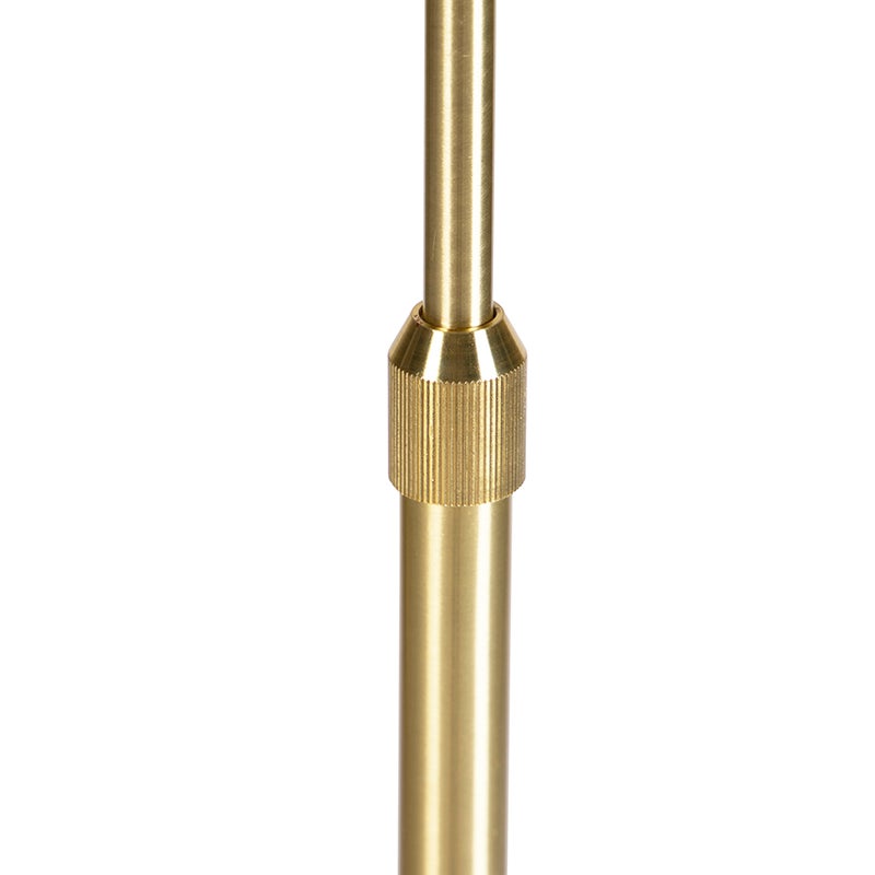 QAZQA - Moderne vintage vloerlamp | Staande lamp | Lamp | Verstelbare lamp Goud | Messing | Messing - Parte | Woonkamer | Slaapkamer - Langwerpig staal - LED-compatibel E27