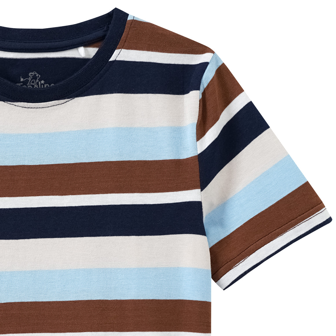 Topolino Jungen T-Shirt mit Streifen braun / hellblau / creme