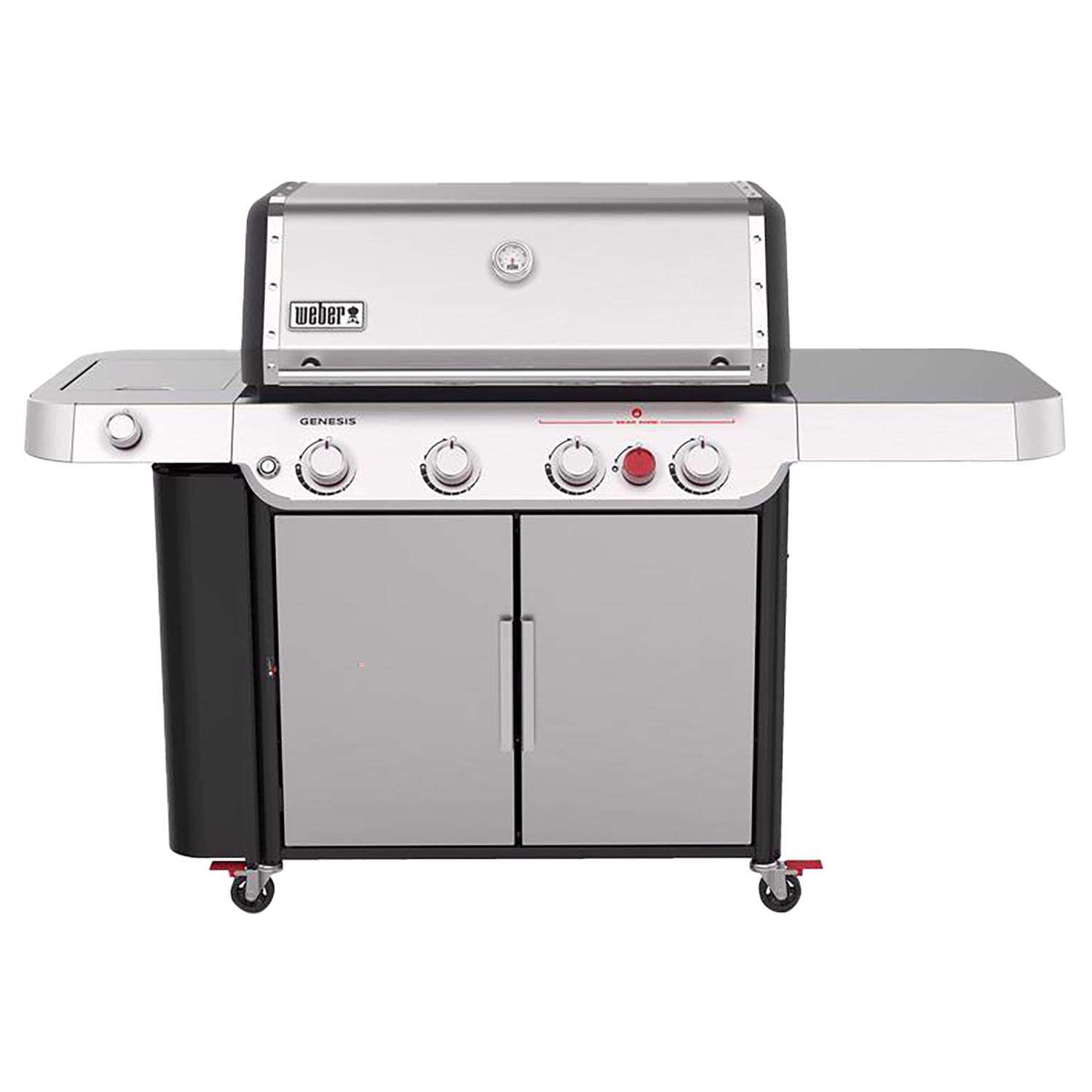 Churrasqueira a gás propano Weber Genesis S-435 com 4 queimadores e aço inoxidável.