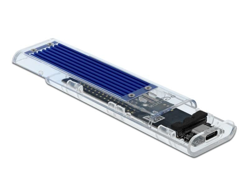 Delock Externes Gehäuse USB3.1 Typ-C – NVME SSD M.2, Transp Delock Externes Gehäuse für M.2 NVMe PCIe SSD mit USB Type-C Buchse transparent