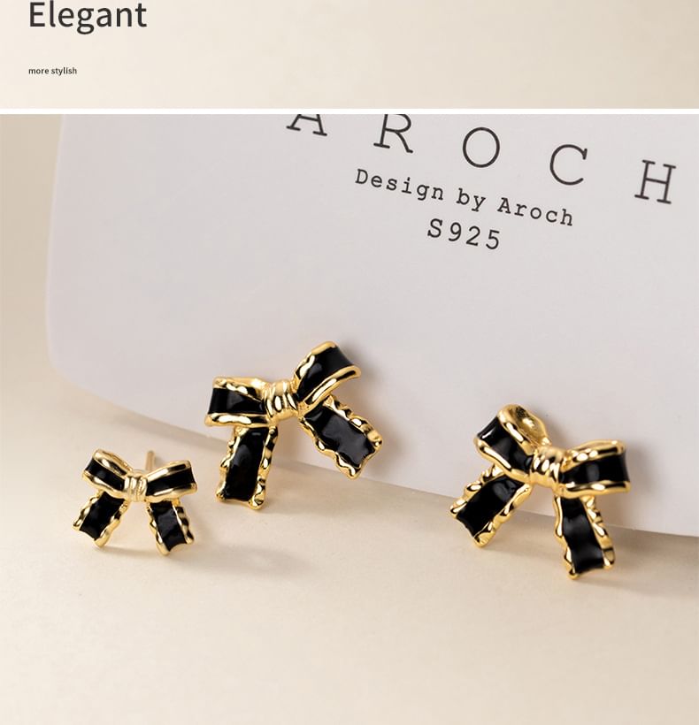 A'ROCH - 925 Sterling Zilveren Strik Oorbel