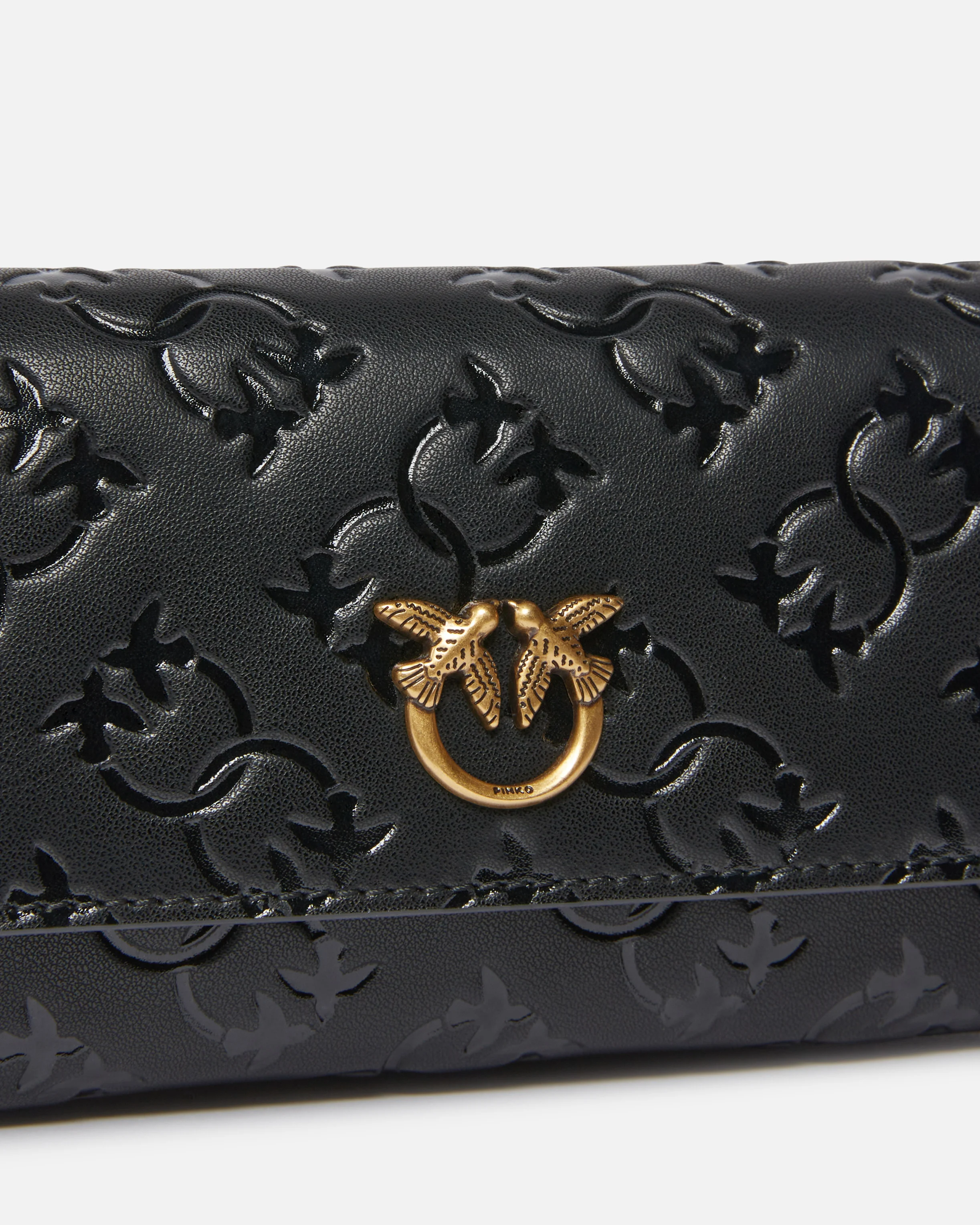 Portefeuille rectangulaire monogram à bandoulière | Noir