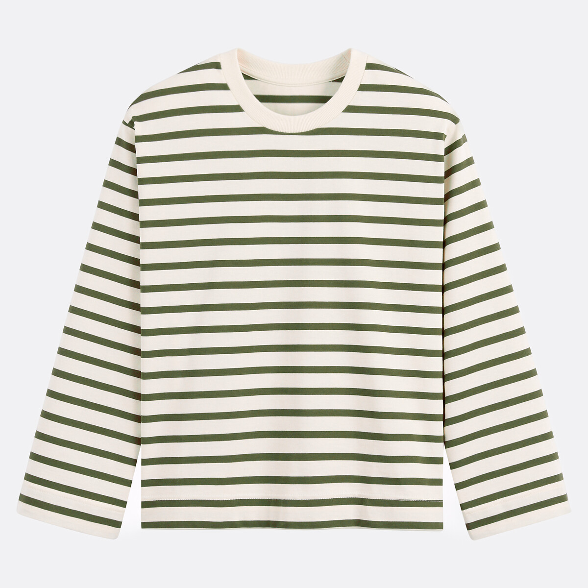 COLEÇÃO LA REDOUTE<br>Camiseta listrada, gola redonda, mangas compridas