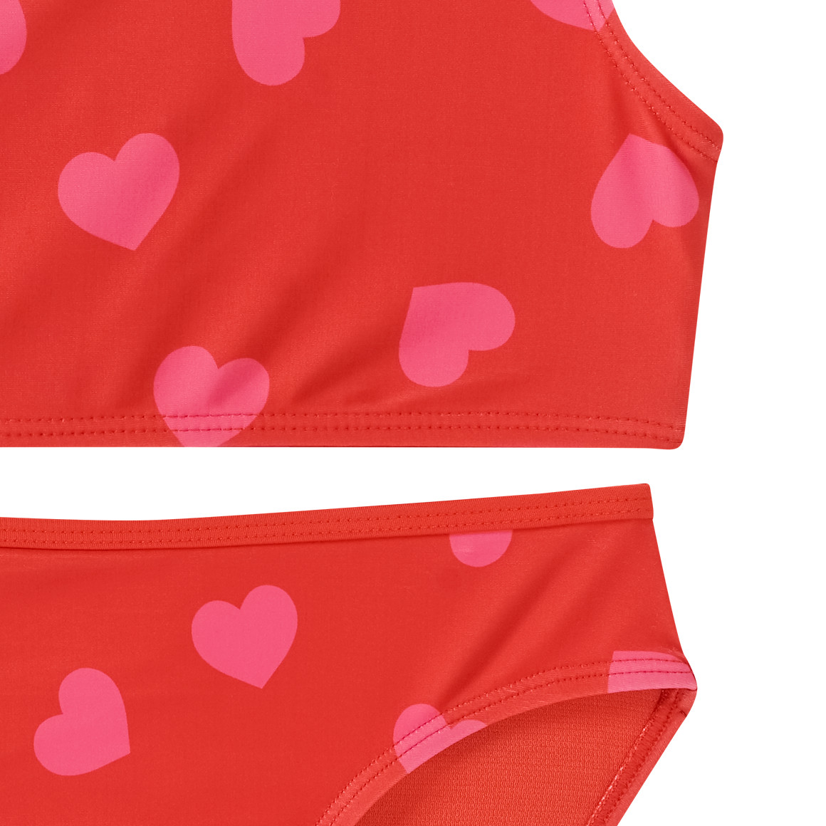 Famy Mädchen Bikini mit Herz-Allover rot