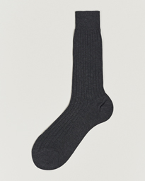 Bresciani Cotton Ribbed Short Socks Burgundy