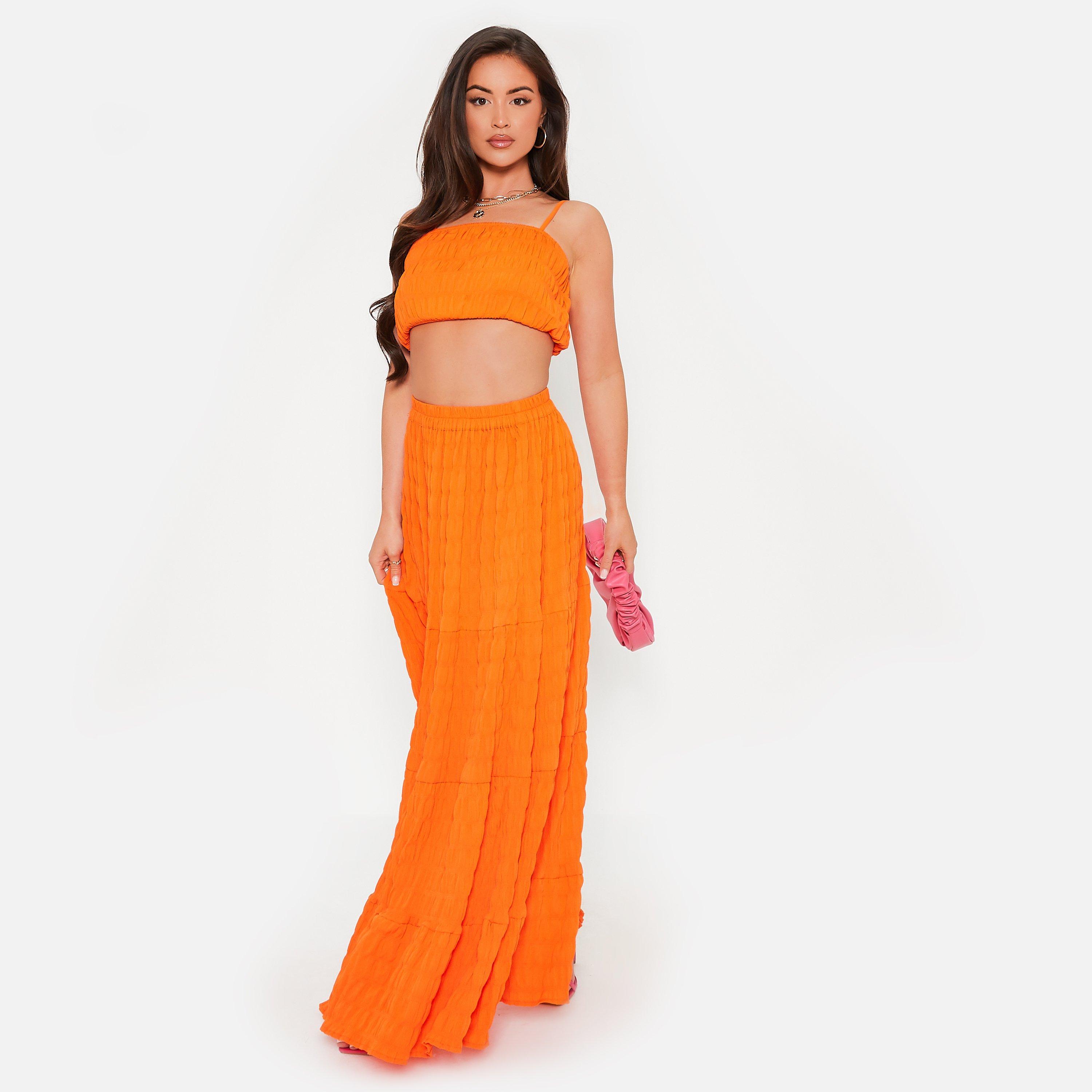 I Saw It First ISAWITFIRST Textured Shirred Cami Crop Top
